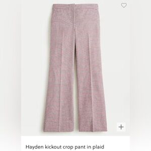 J.Crew Hayden Kickout Crop Pant in Plaid